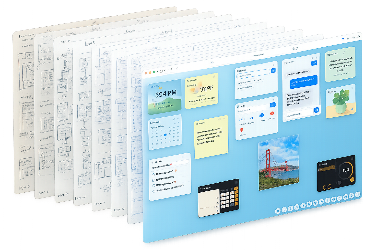 The Architecture of Cute Desk App — widget system diagram