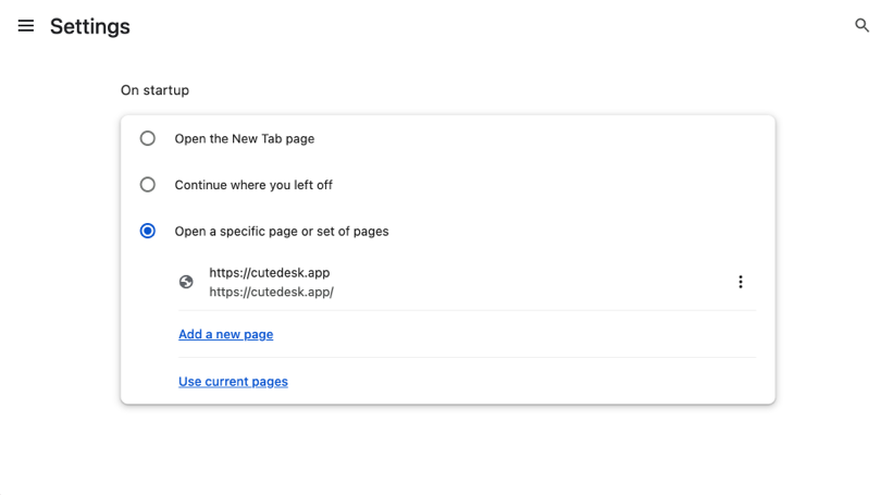 Step 2: Set your start page