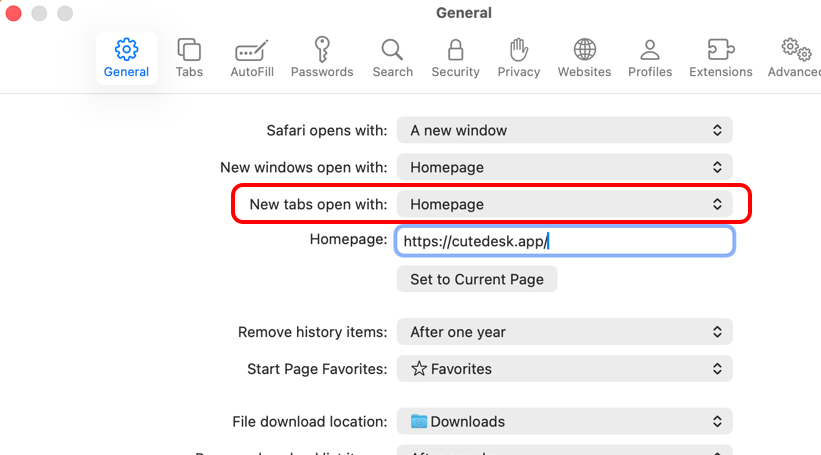 Step 2: Set Homepage