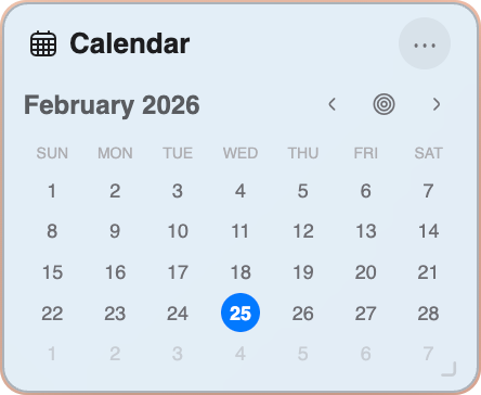 Calendar Widget