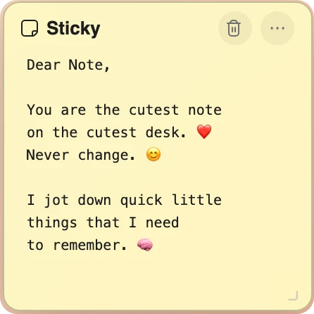 Sticky Widget — a freeform sticky note on the browser start page
