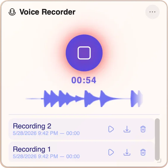 Voice Recorder Widget